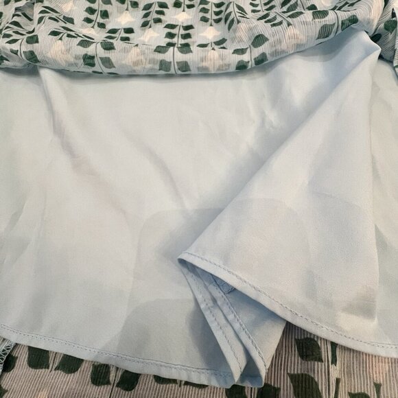 Ann Taylor Women’s Floral Tile Belted Shift Dress Size 10 Blue Green Mini Lined - Picture 4 of 8